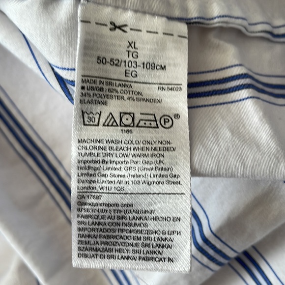 Banana Republic Shirt Womens XL White Oversized Poplin Striped Shirt Ladies - Picture 5 of 6